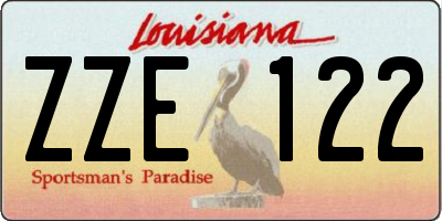 LA license plate ZZE122