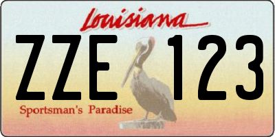 LA license plate ZZE123