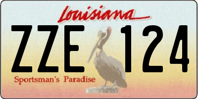 LA license plate ZZE124