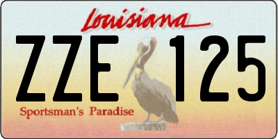 LA license plate ZZE125