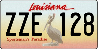 LA license plate ZZE128