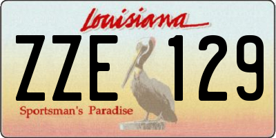 LA license plate ZZE129