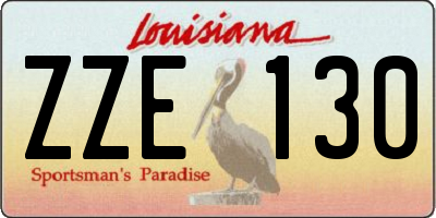 LA license plate ZZE130