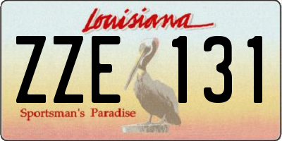 LA license plate ZZE131