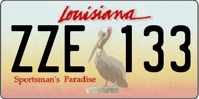 LA license plate ZZE133