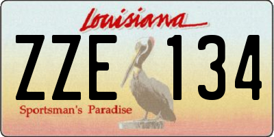 LA license plate ZZE134