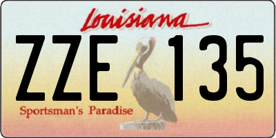 LA license plate ZZE135