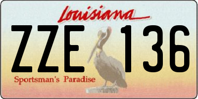 LA license plate ZZE136