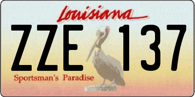 LA license plate ZZE137