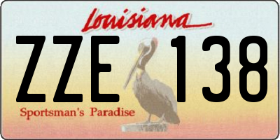LA license plate ZZE138