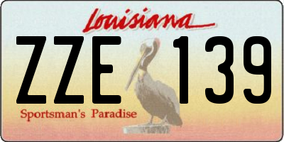 LA license plate ZZE139