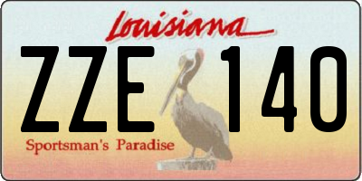 LA license plate ZZE140