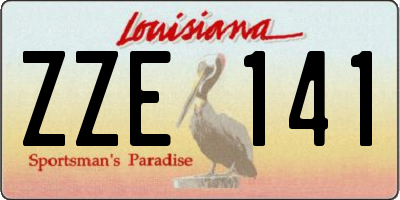 LA license plate ZZE141