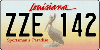 LA license plate ZZE142