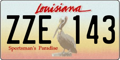 LA license plate ZZE143