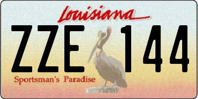 LA license plate ZZE144