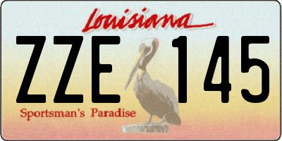 LA license plate ZZE145