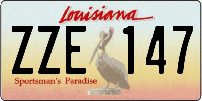 LA license plate ZZE147