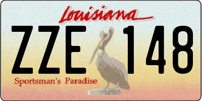 LA license plate ZZE148