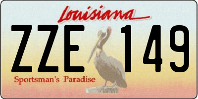 LA license plate ZZE149