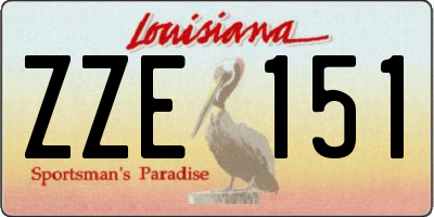 LA license plate ZZE151