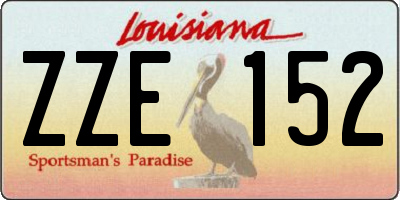 LA license plate ZZE152