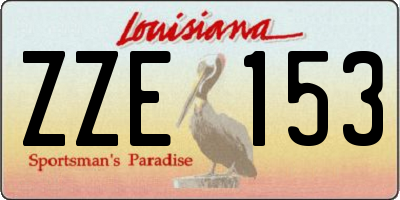 LA license plate ZZE153