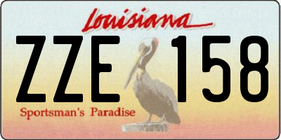 LA license plate ZZE158