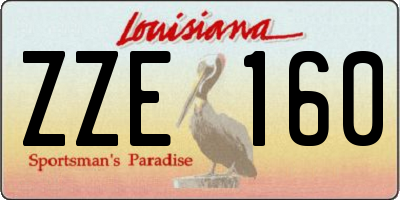 LA license plate ZZE160