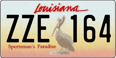 LA license plate ZZE164