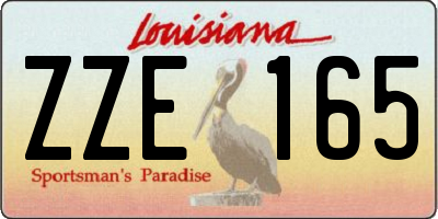 LA license plate ZZE165