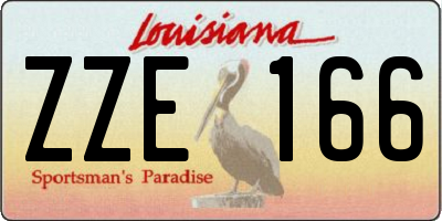 LA license plate ZZE166