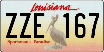 LA license plate ZZE167