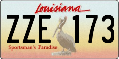 LA license plate ZZE173