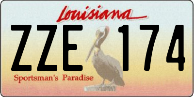 LA license plate ZZE174