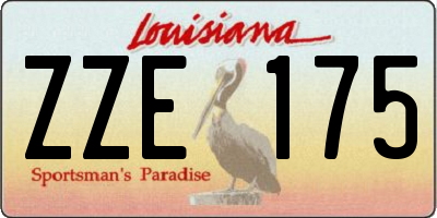 LA license plate ZZE175