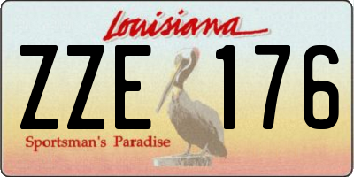 LA license plate ZZE176