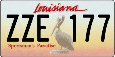 LA license plate ZZE177