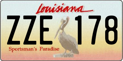 LA license plate ZZE178