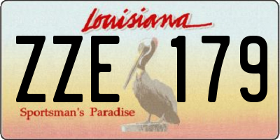 LA license plate ZZE179