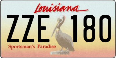 LA license plate ZZE180