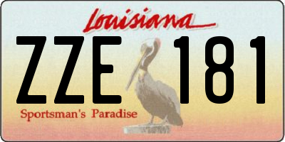 LA license plate ZZE181