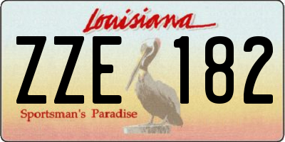 LA license plate ZZE182