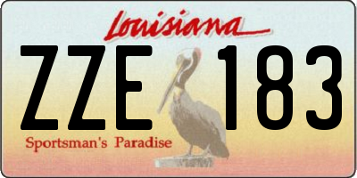 LA license plate ZZE183