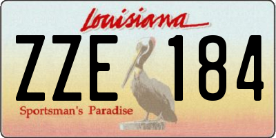 LA license plate ZZE184