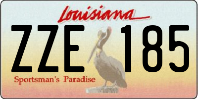 LA license plate ZZE185