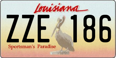 LA license plate ZZE186