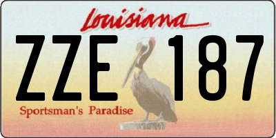 LA license plate ZZE187