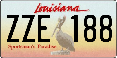 LA license plate ZZE188