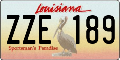 LA license plate ZZE189